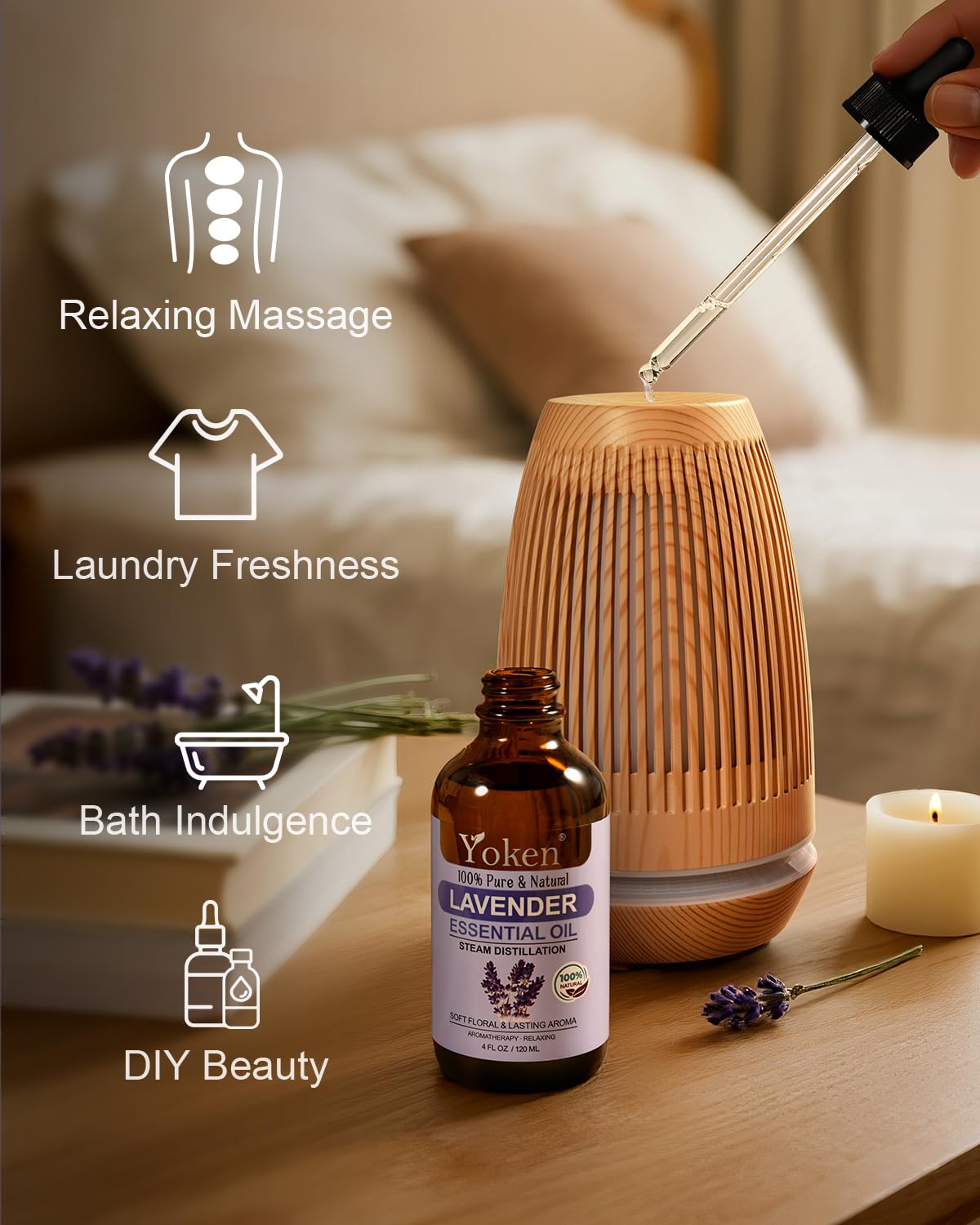 Yoken Lavender Oil diluted in carrier oil for skincare routines