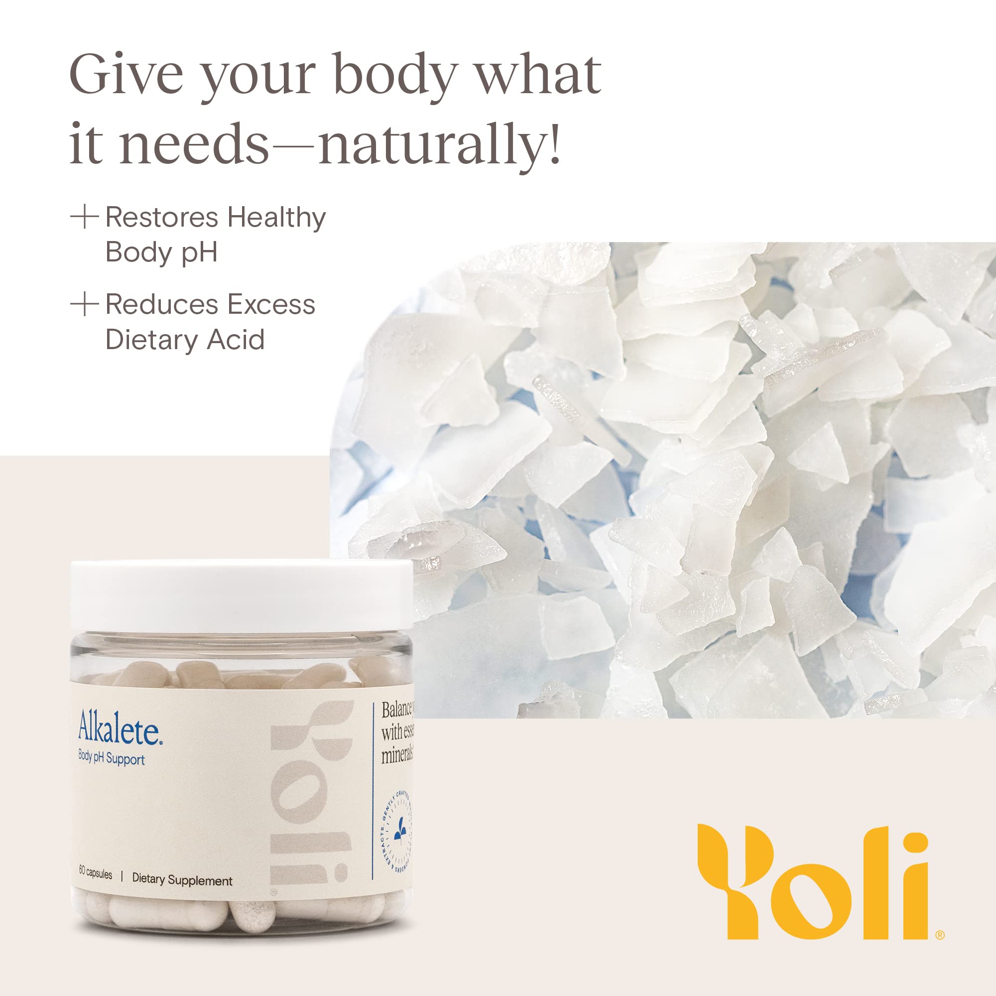 Yoli Alkalete capsules closeup emphasizing time-release minerals for hydration