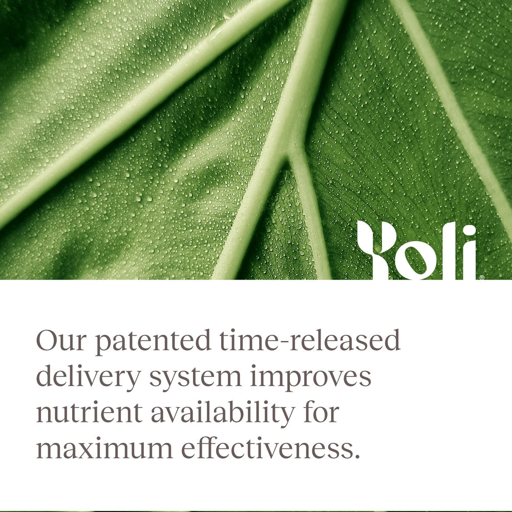 Yoli Alkalete capsules with glass to illustrate easy daily intake