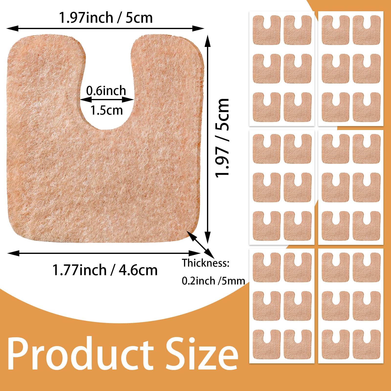 YOLLVKOT felt callus pad close-up shows soft, durable material