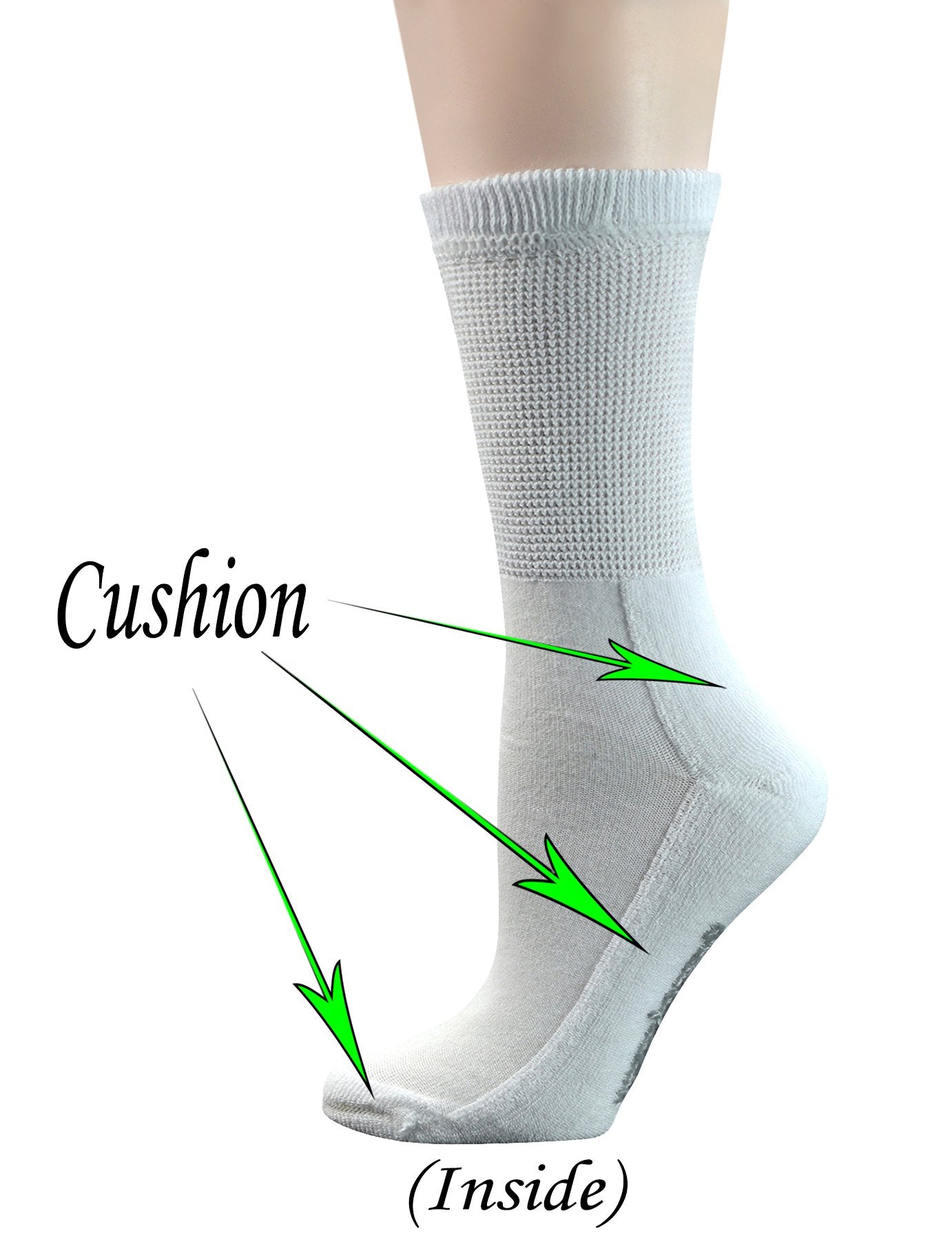 Yomandamor cushioned-sole crew socks support every step.