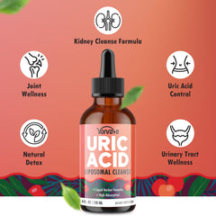 Yonrave liposomal uric acid drops liquid visual showing vibrant flavor.