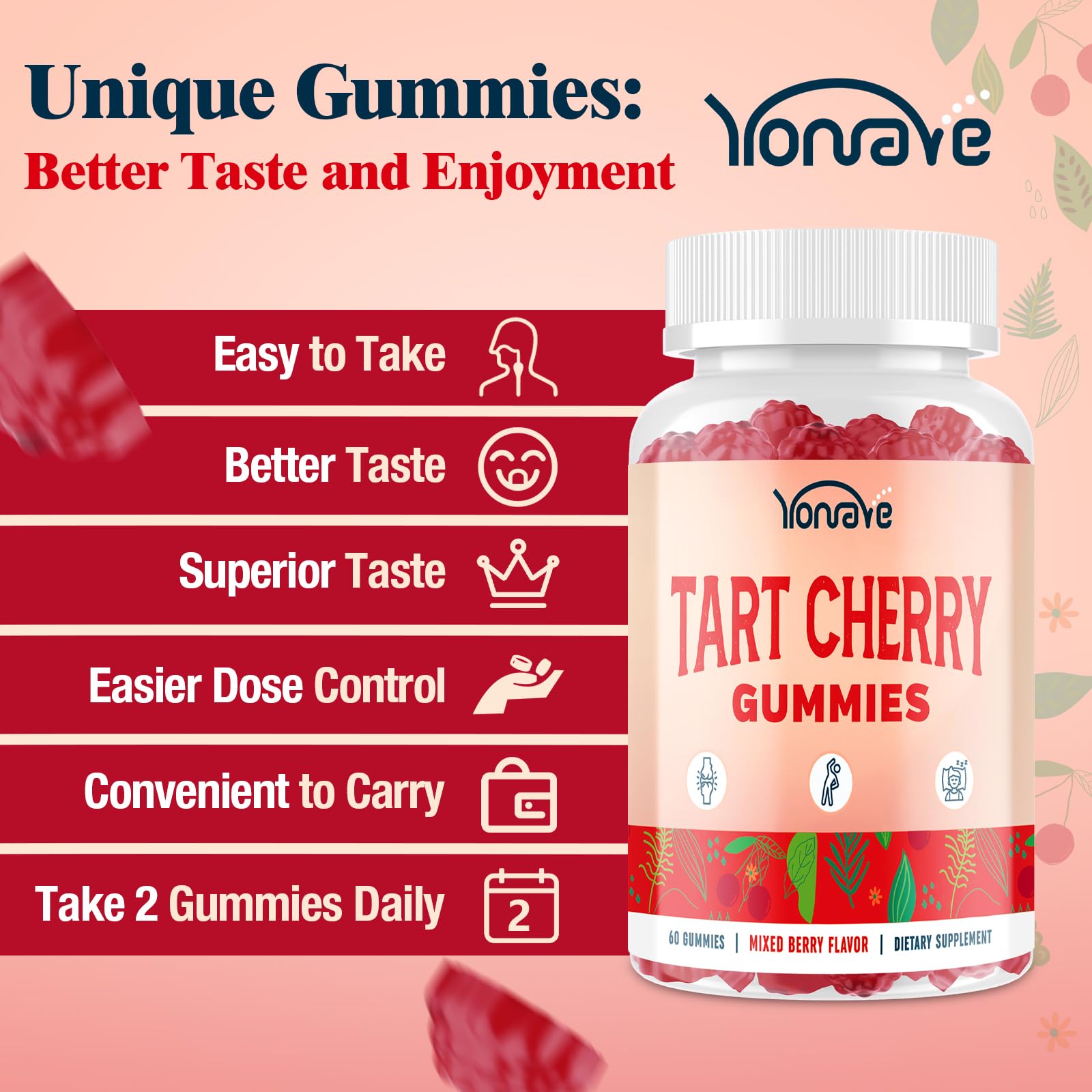 Yonrave gummies texture closeup showing chewy consistency