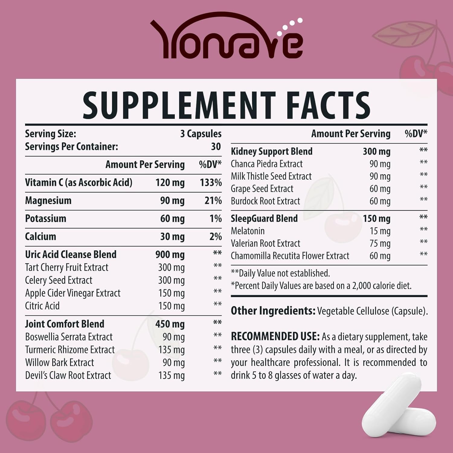 Yonrave Uric Acid capsules designed for daily use