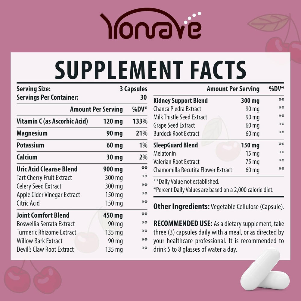 Yonrave Uric Acid capsules designed for daily use