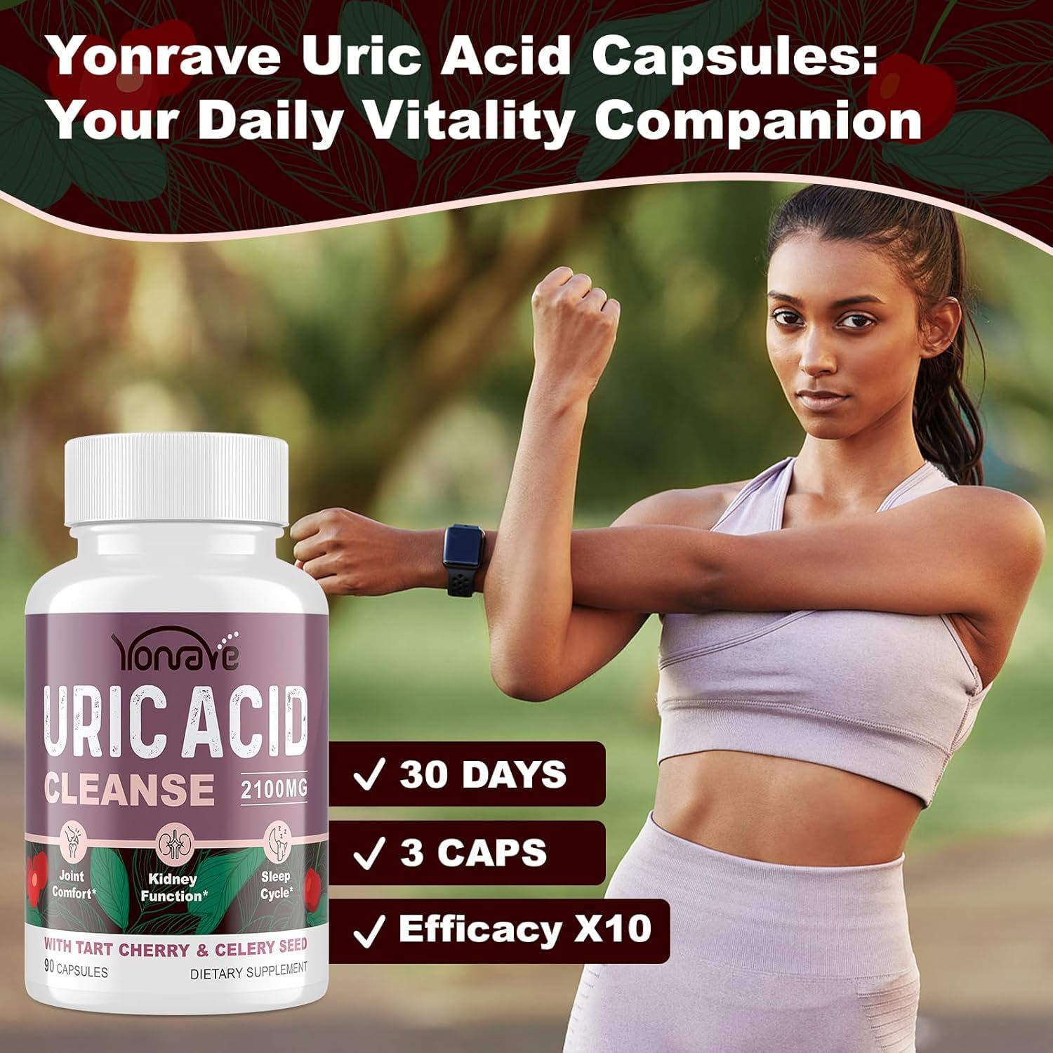 Vegan-friendly Yonrave Uric Acid formula packaging
