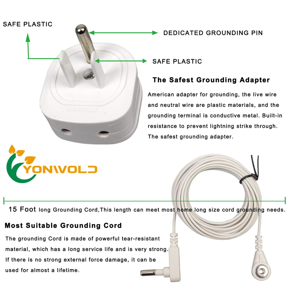 Yonwold 15 ft grounding cord extending reach for home use.