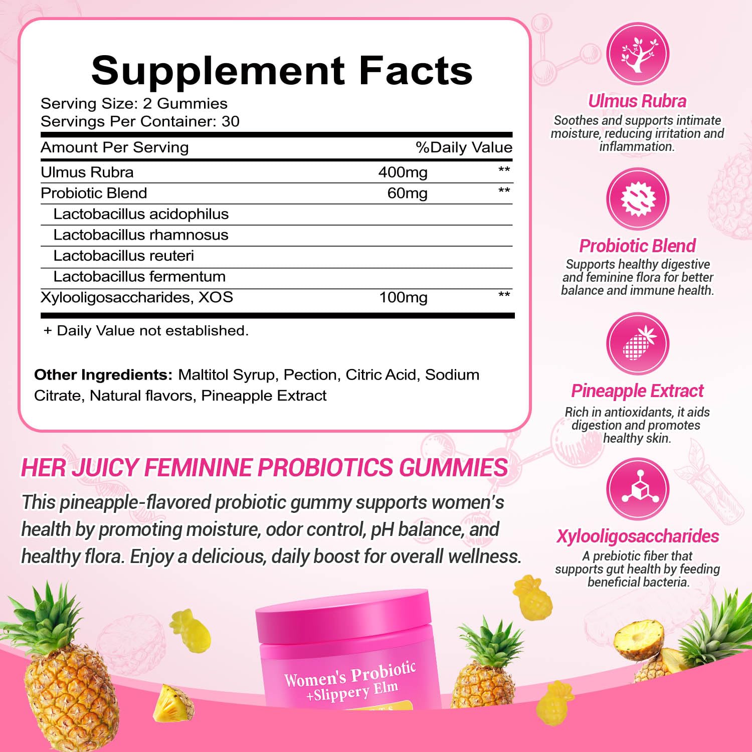 Yooloks Her Juicy feminine gummies fruit detail for freshness.