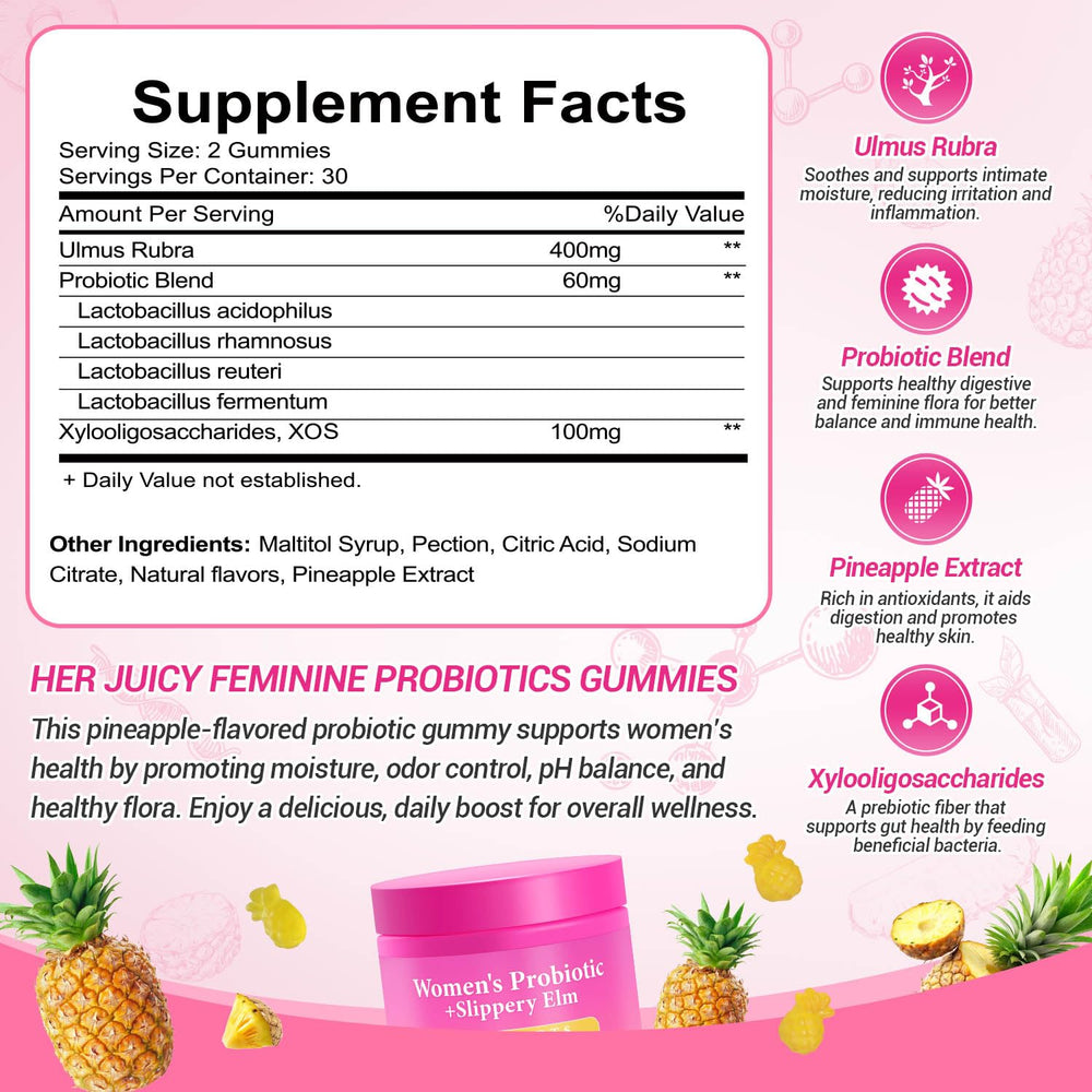 Yooloks Her Juicy feminine gummies fruit detail for freshness.