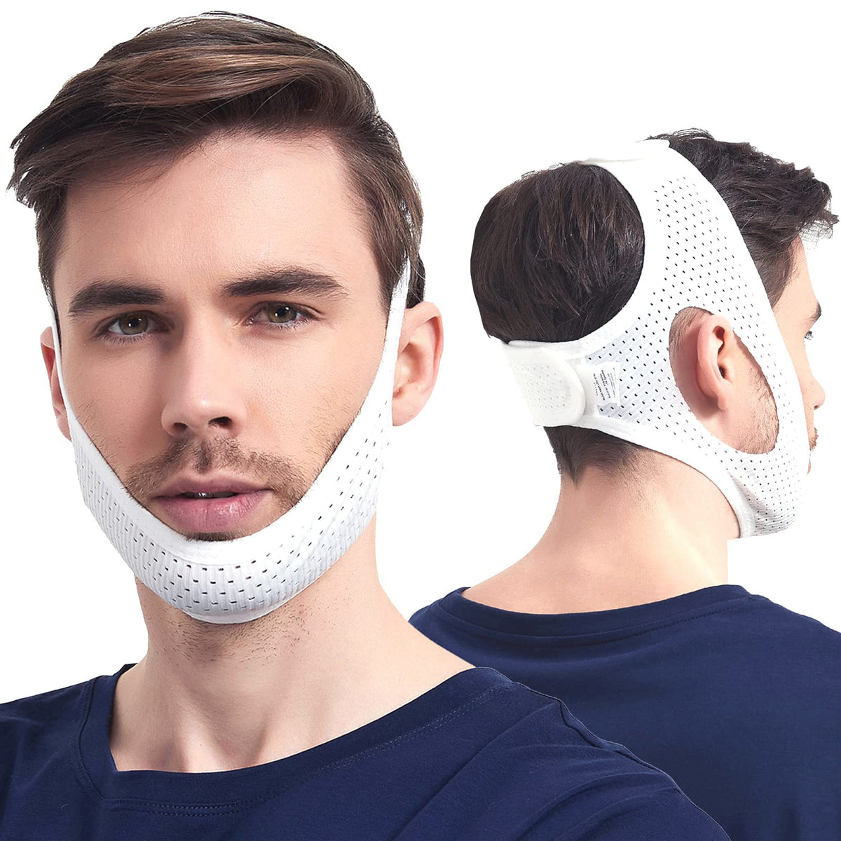 Yootar anti-snoring chin strap front view for secure night use