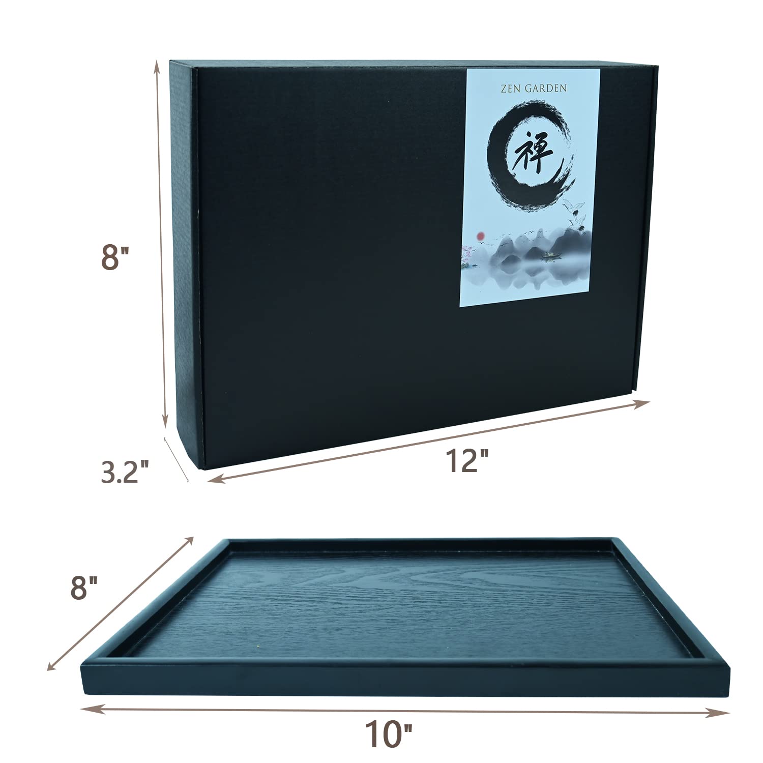 Yoquare Mini Zen Garden rake-close-up shows calming ritual on desk.