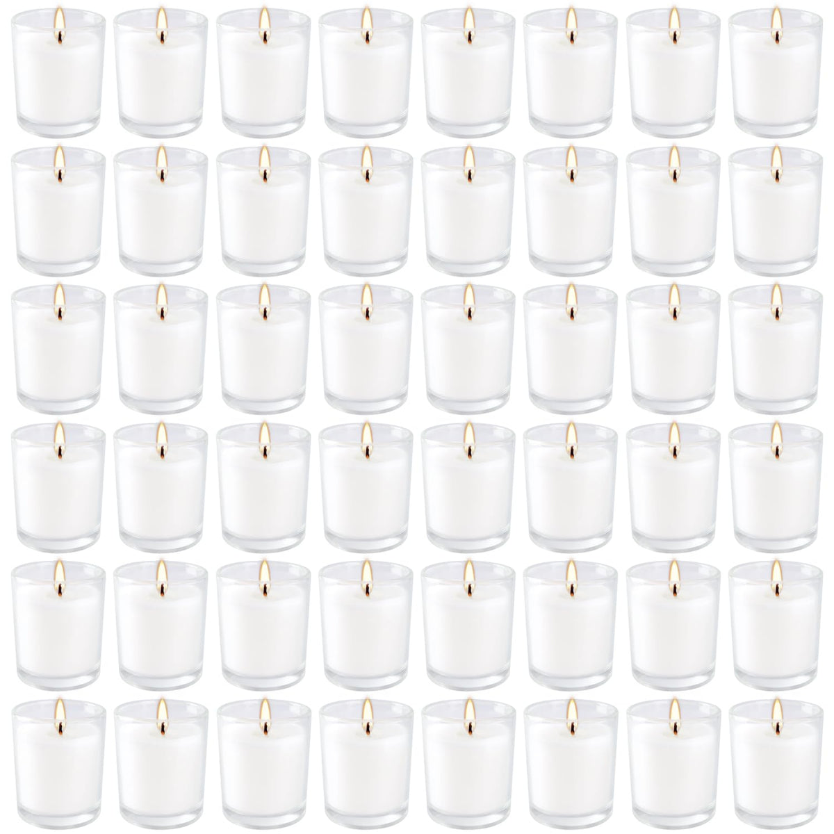 YOROXRG 48-pack white unscented glass votives for weddings and events