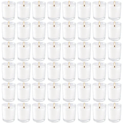 YOROXRG 48-pack white unscented glass votives for weddings and events