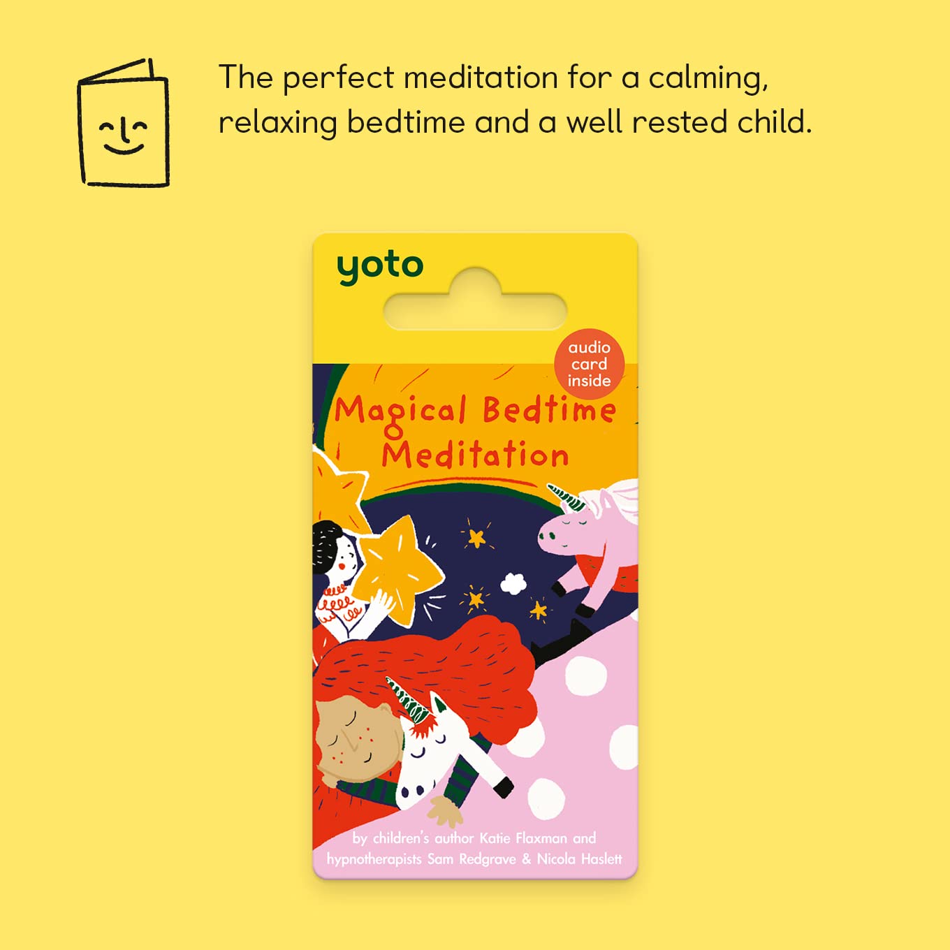 Yoto card in box highlights easy setup and ready-to-use bedtime content