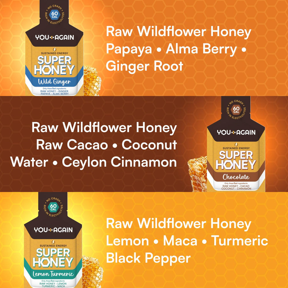 You Again Super Honey wild ginger flavor energizes workouts with natural sweetness.