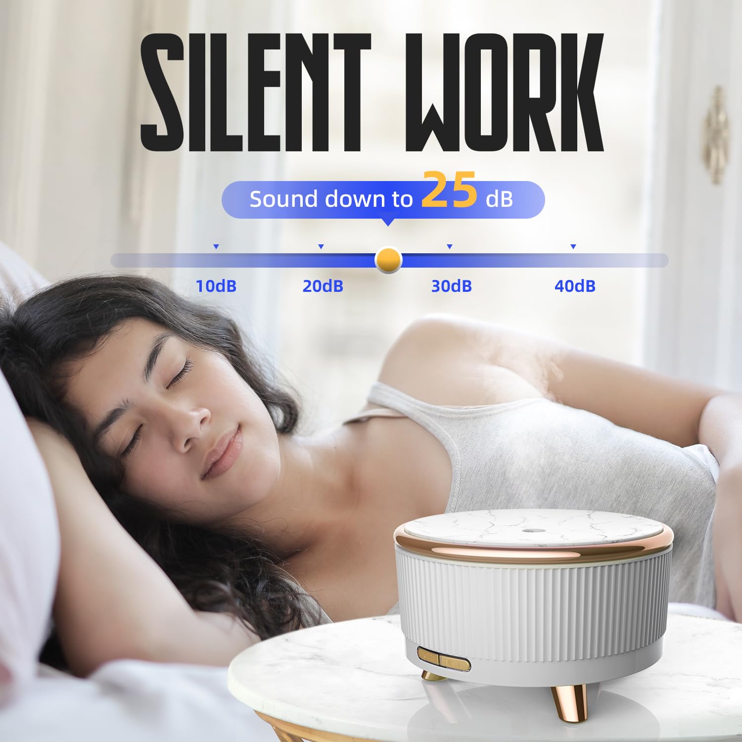 YOUENKITY diffuser operates quietly for peaceful spaces