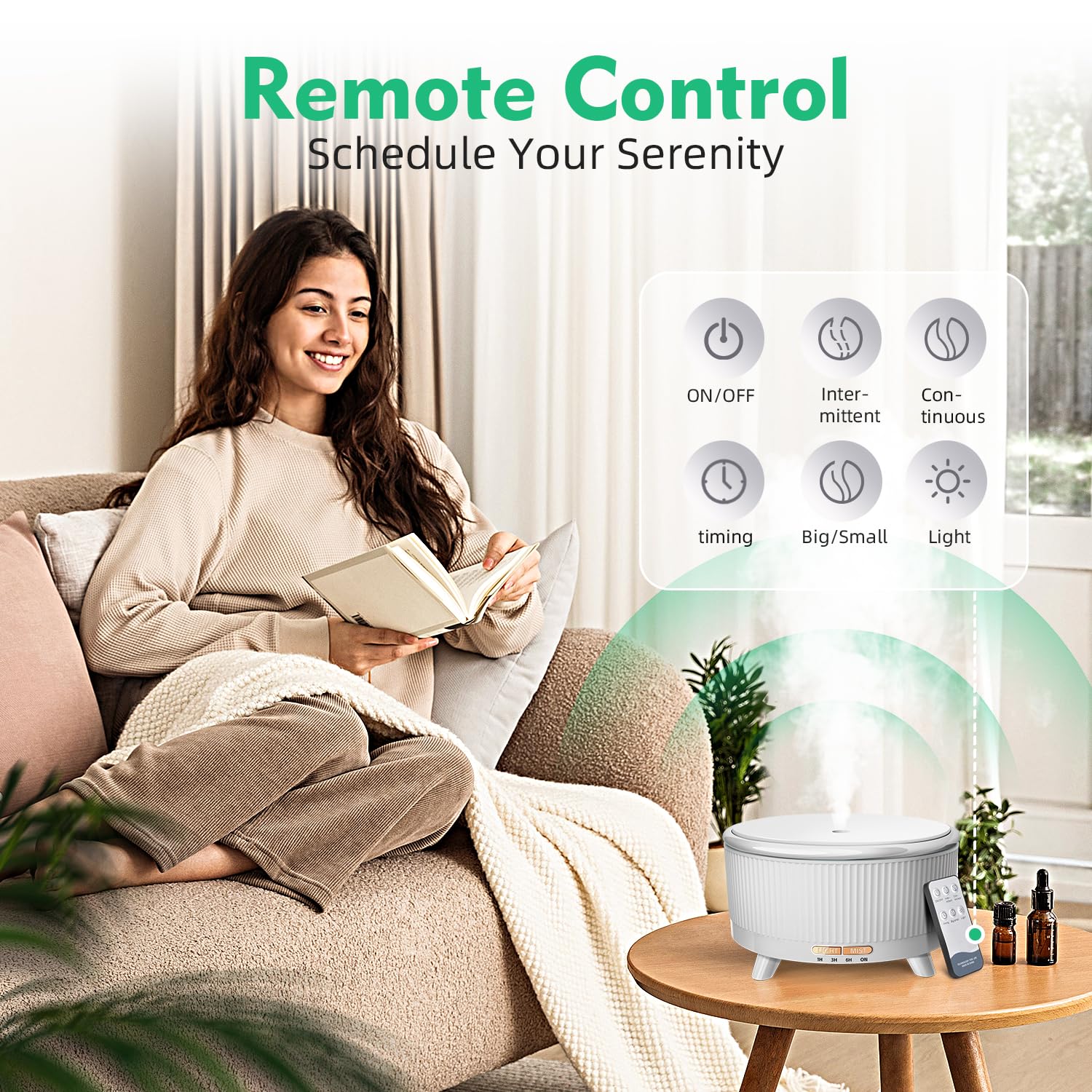 YOUENKITY user interface showing timer and mist modes on display.