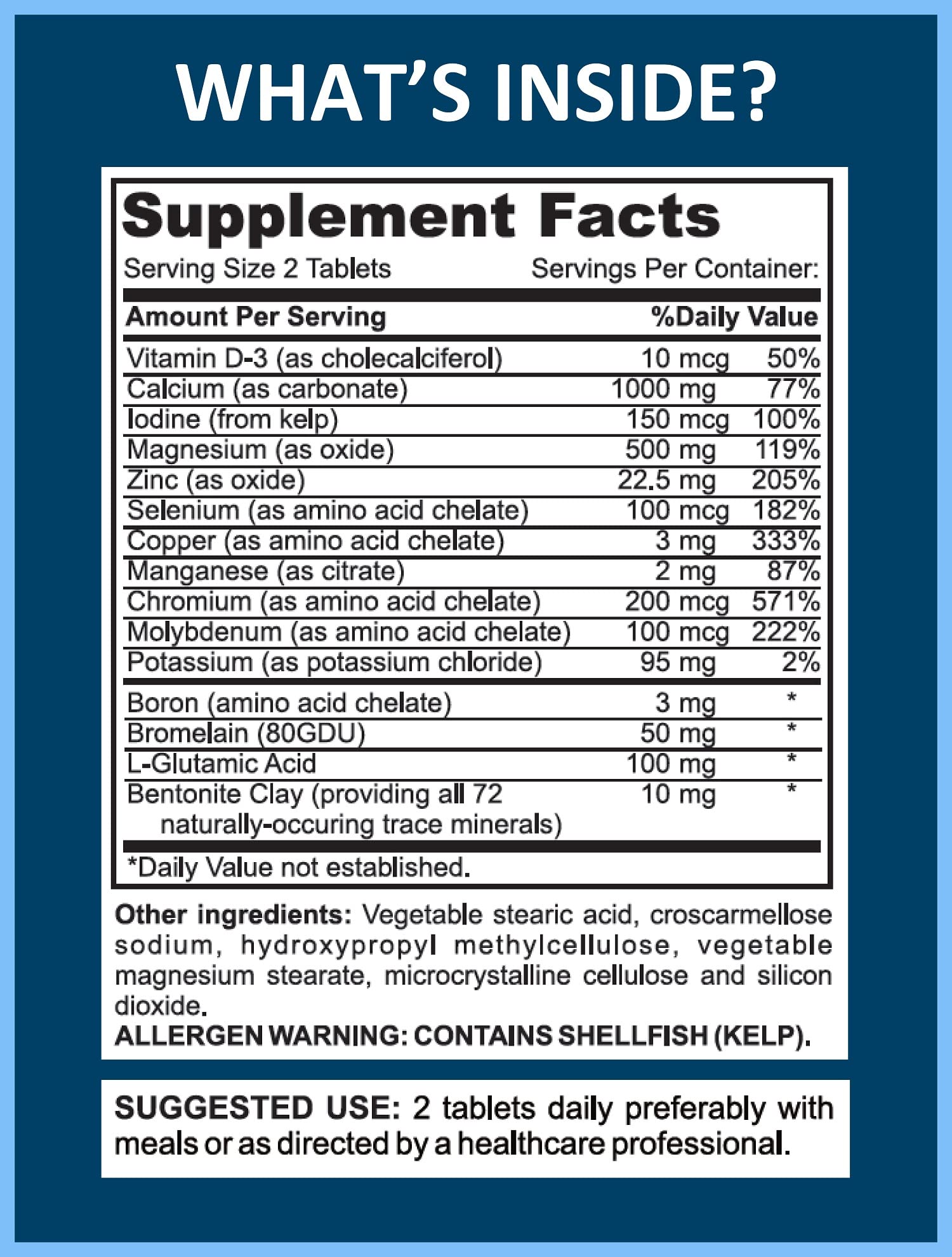 YouFit Mega Minerals label detailing iron free formula and minerals