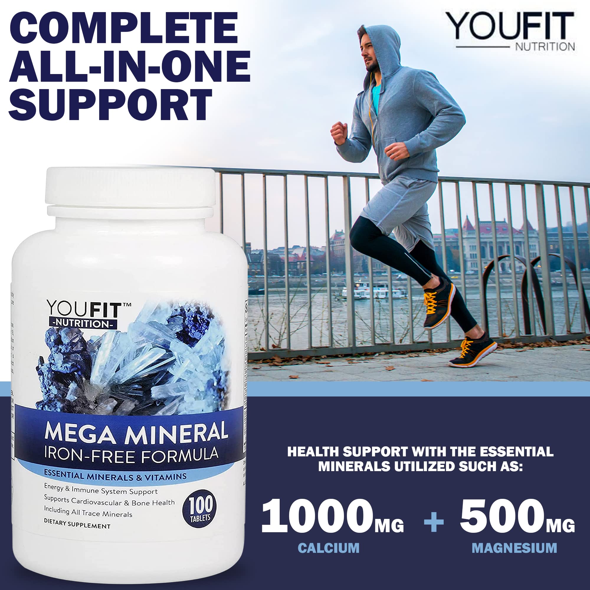 YouFit Mega Minerals being poured for easy daily intake