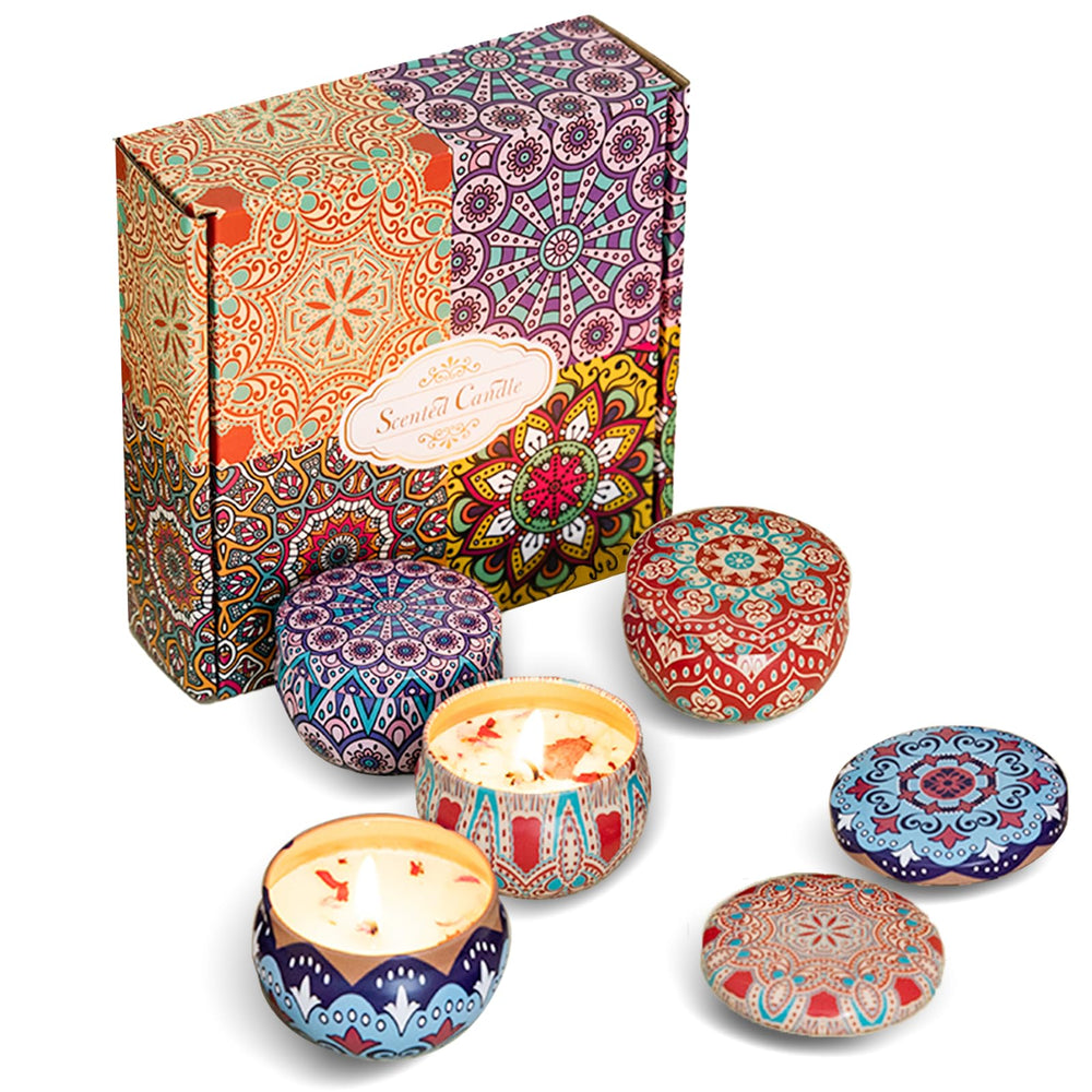 YouLain collection display showing four scented candles