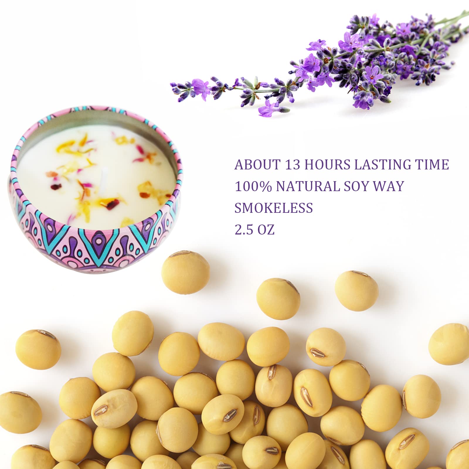 YouLain Lavender Tin Candle promotes restful evenings and spa vibes.