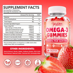 Youlikee vegan omega-3 gummies close-up highlights chewy texture for a tasty daily routine.