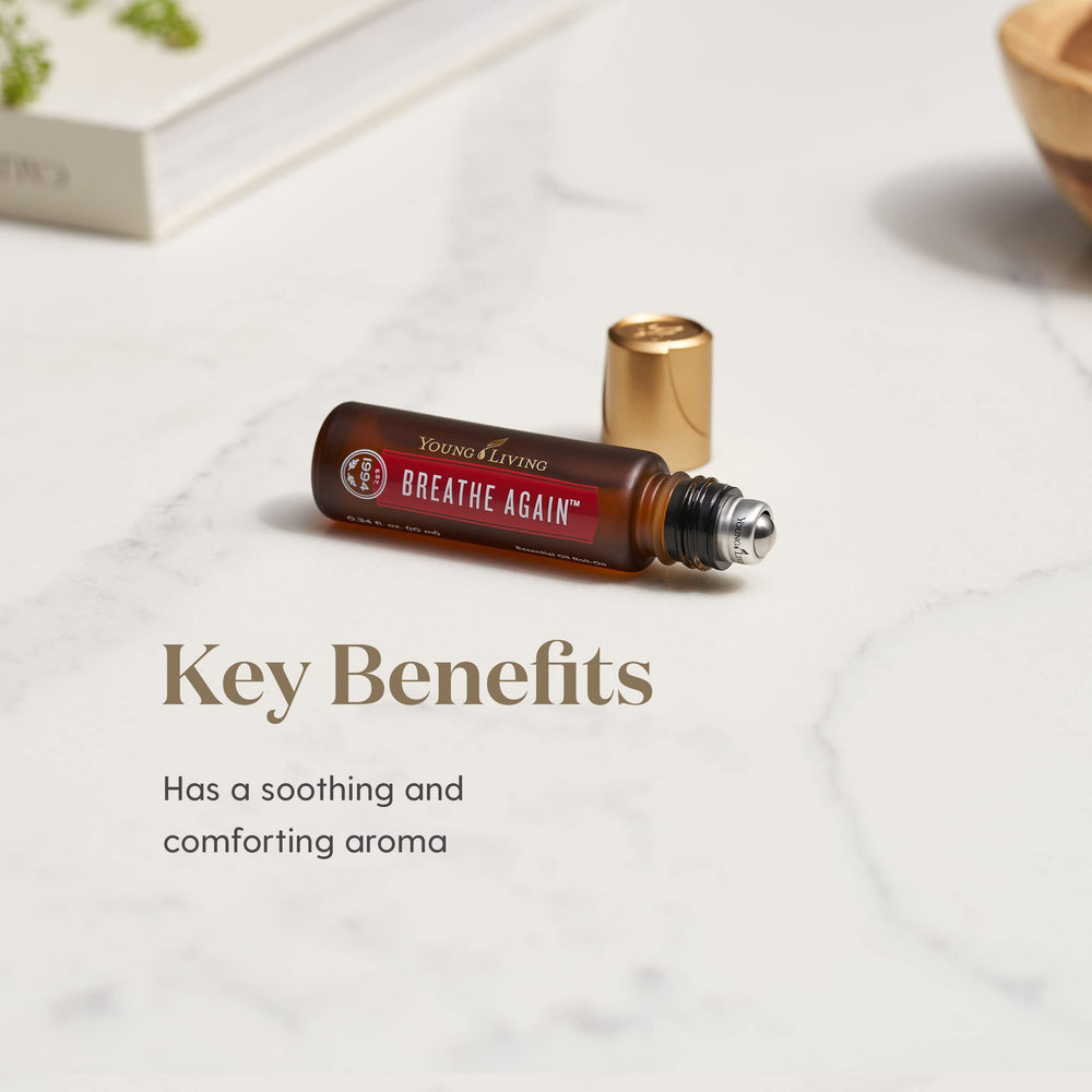 Young Living Breathe Again features four types of eucalyptus for refreshing inhalation.