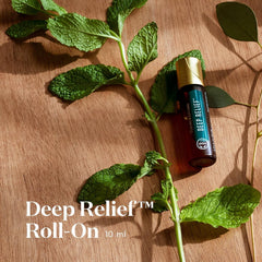 Young Living Deep Relief Roll-On on tense-muscles offers portable relief during busy days