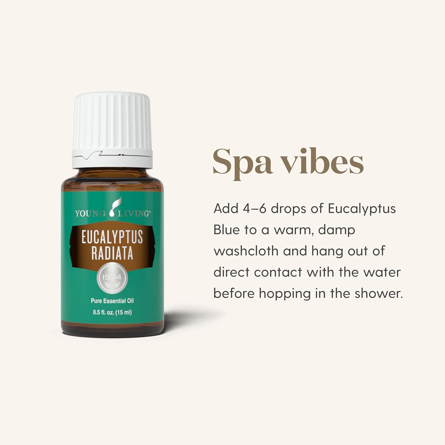 Young Living Eucalyptus Globulus dropper bottle close-up for easy refilling.