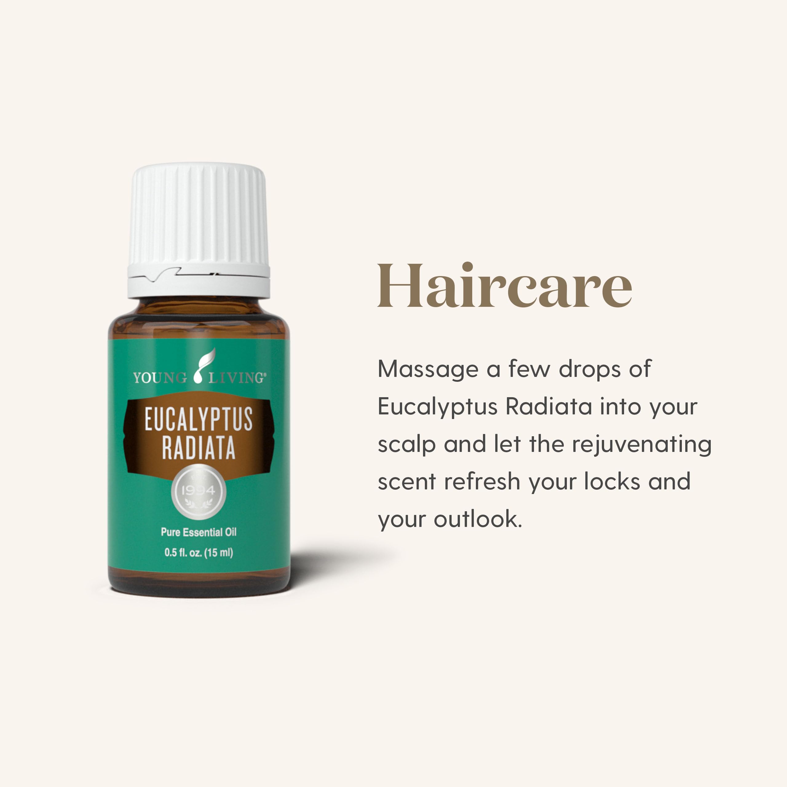 Young Living Eucalyptus Radiata head-neck application — soothing aroma.