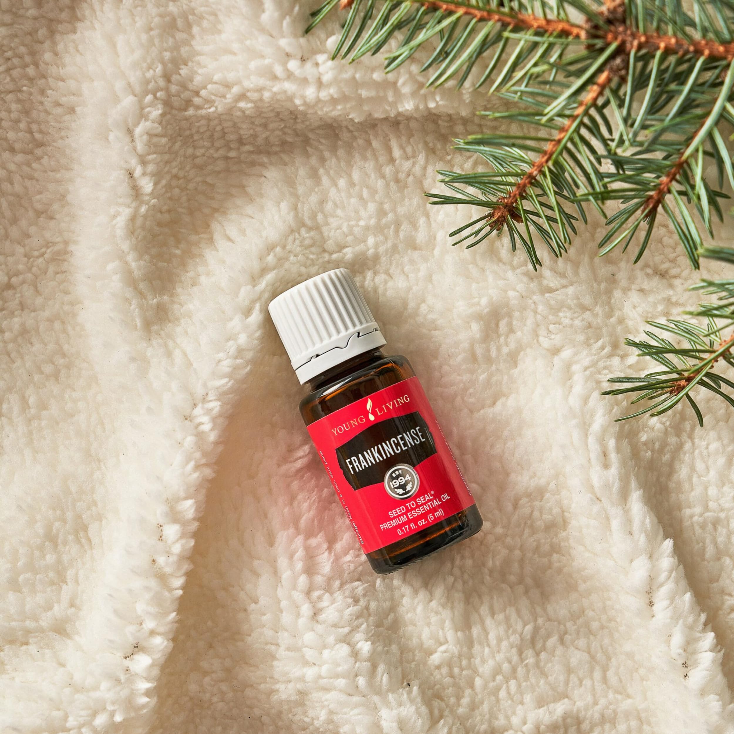 Frankincense essential oil in diffuser for a calming aroma.