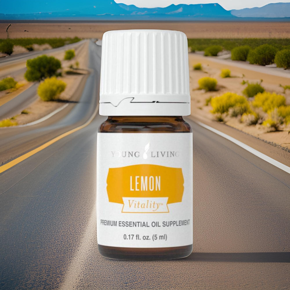 Beverage prep featuring Lemon Vitality oil for refreshing notes