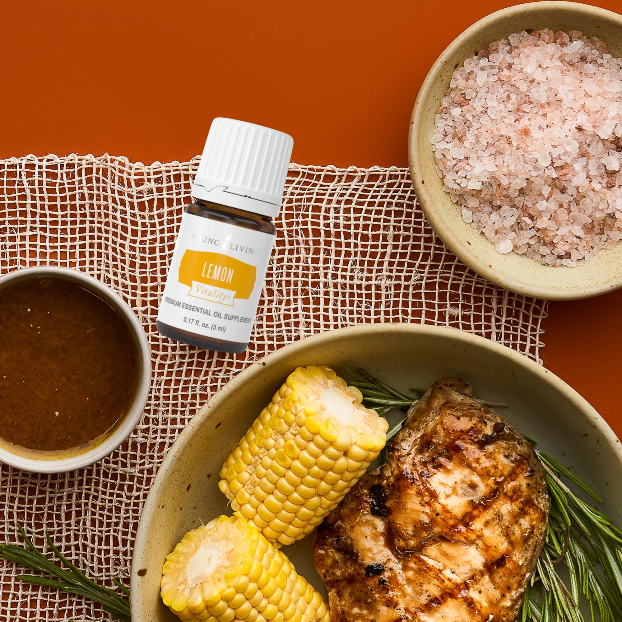 Dessert scene with Lemon Vitality oil adding citrus aroma
