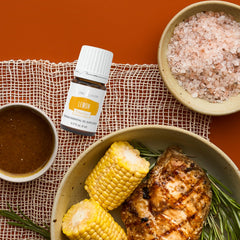 Dessert scene with Lemon Vitality oil adding citrus aroma