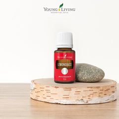 Young Living Lemongrass massage oil ready for relaxing, comforting skin contact.