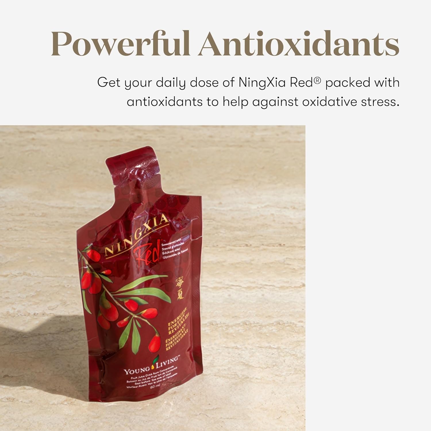 Ningxia Red single packet ready for travel and vitality on the go