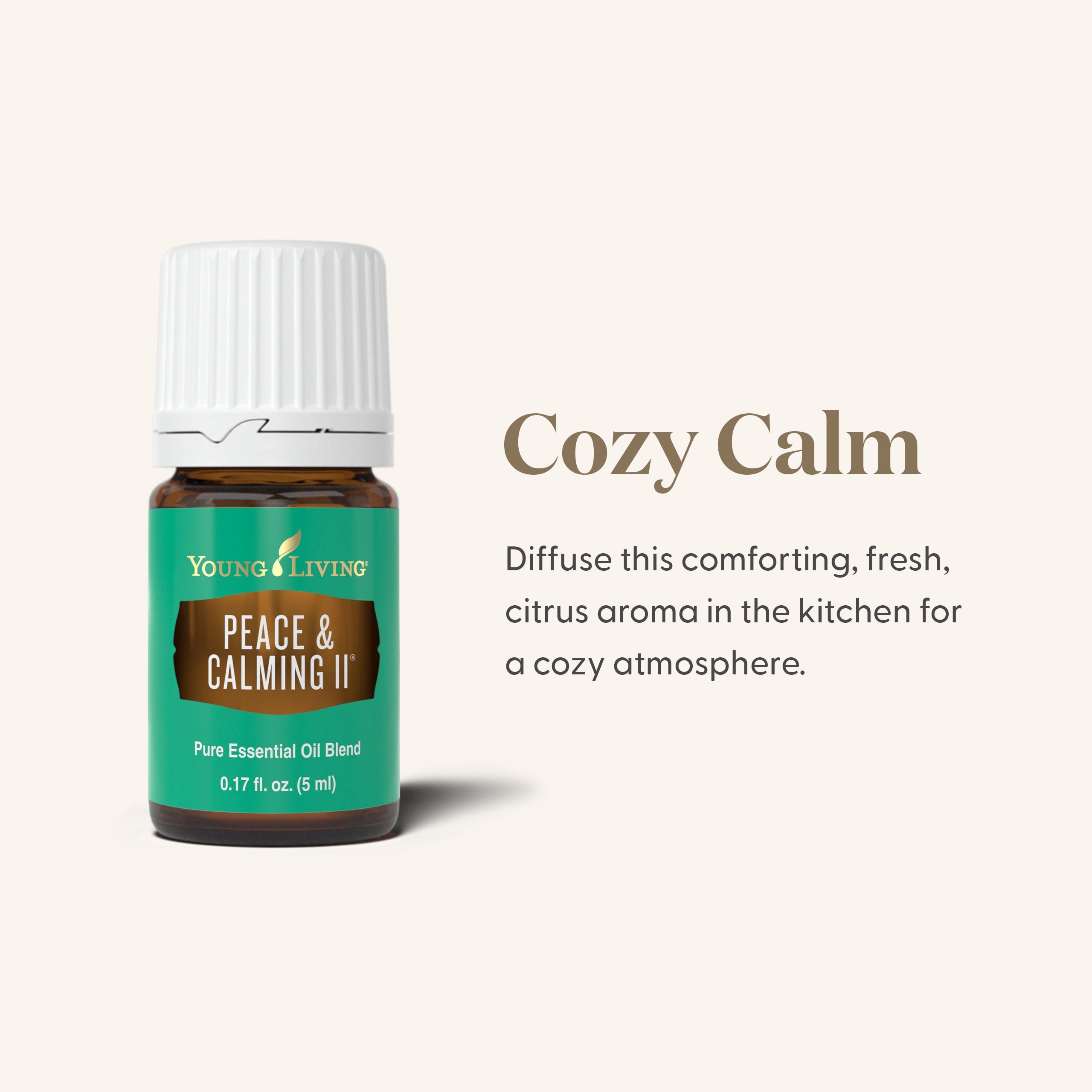 Young Living Peace Calming II bottle on a dresser for quick access