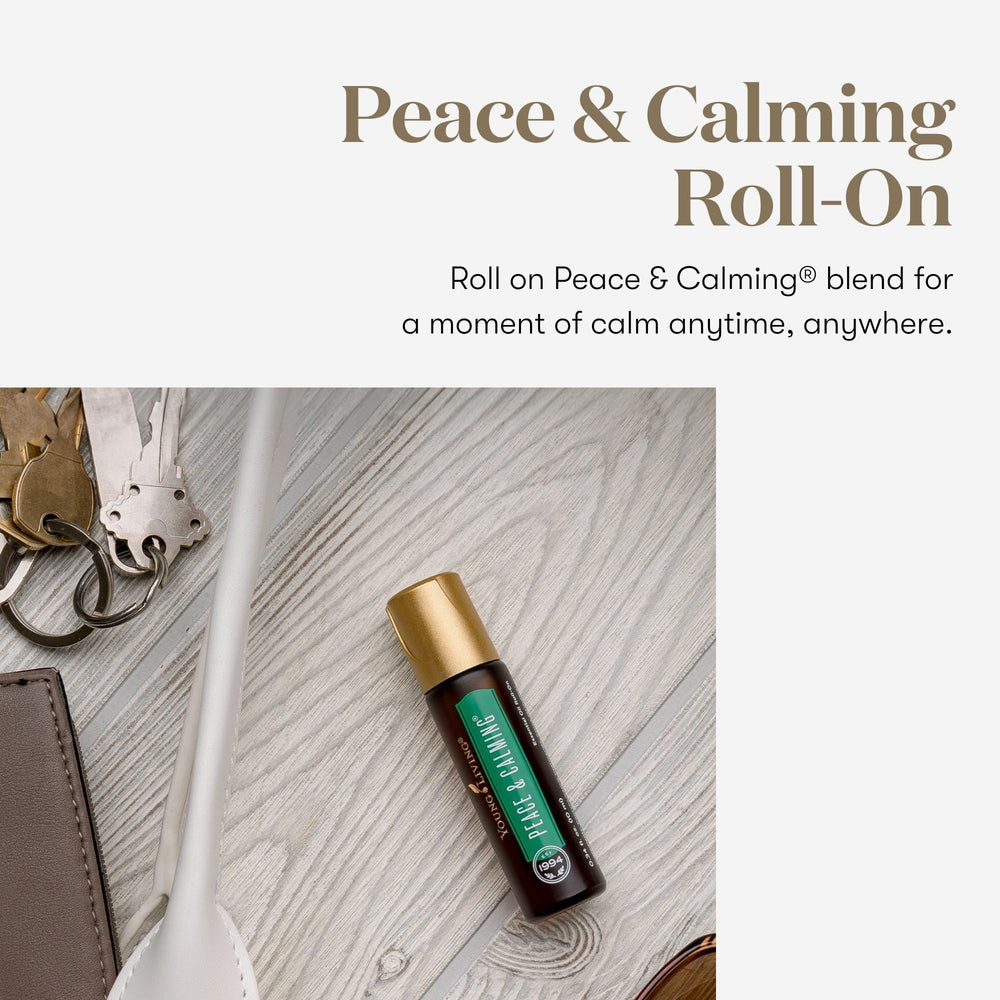 Young Living Peace & Calming Roll-On application to pulse points for instant soothing aroma
