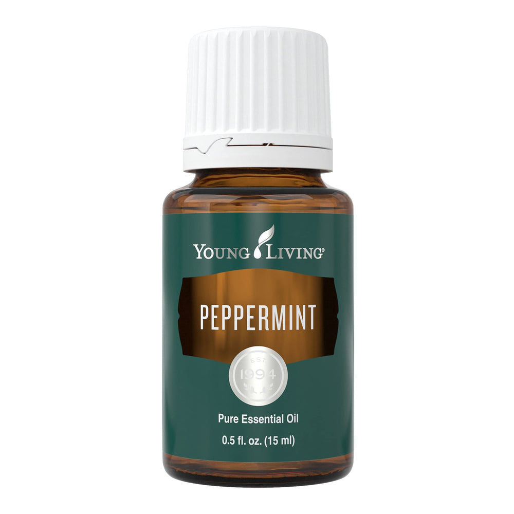 Young Living Peppermint Oil bottle ready for diffusion and aroma.
