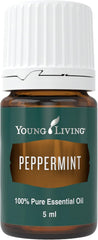 Young Living Peppermint Oil bottle with fresh aroma and purity
