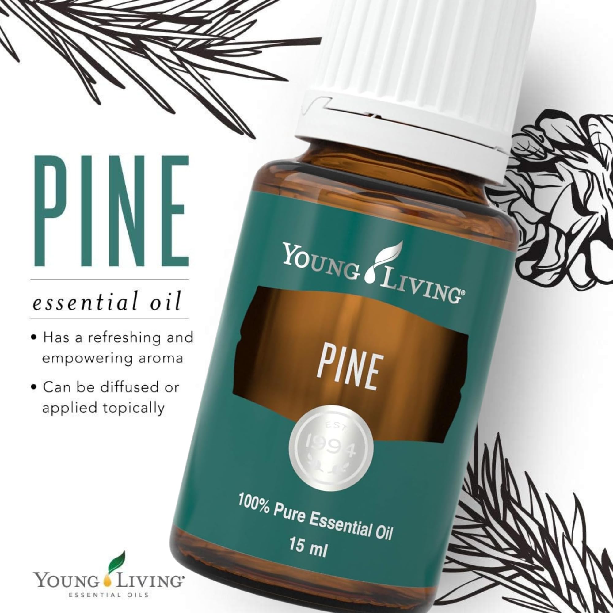 Young Living Pine Essential Oil added to DIY cleaners for natural freshness.