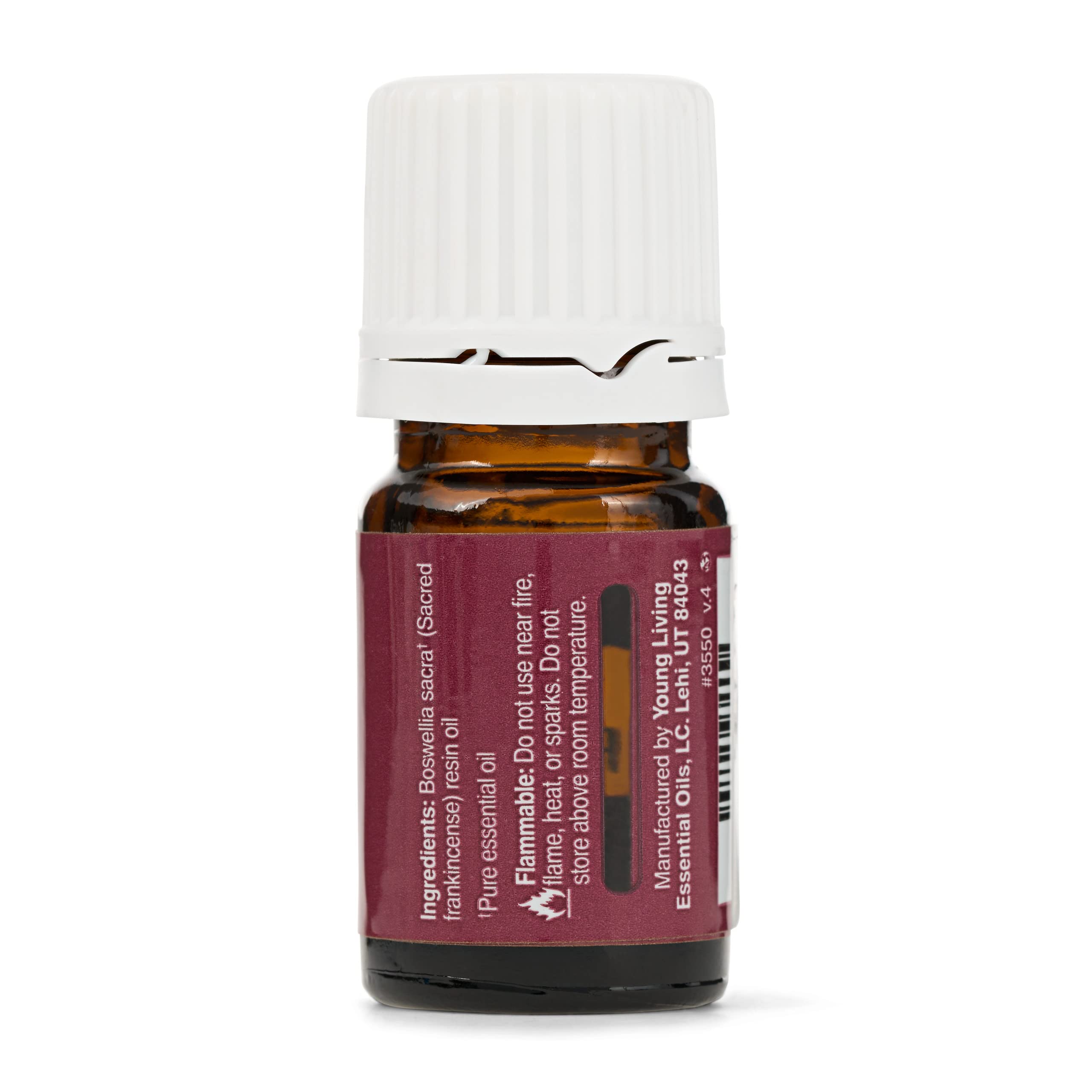 Young Living Sacred Frankincense bottle cap and dropper; easy-to-use for daily routine.