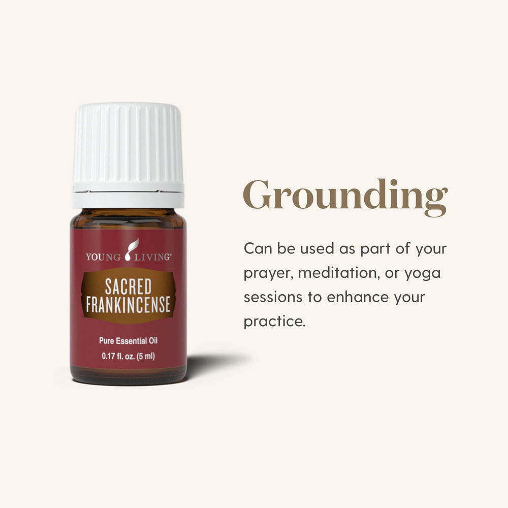 Young Living Sacred Frankincense woodsy aroma; grounding presence for prayers and mindful breathing.