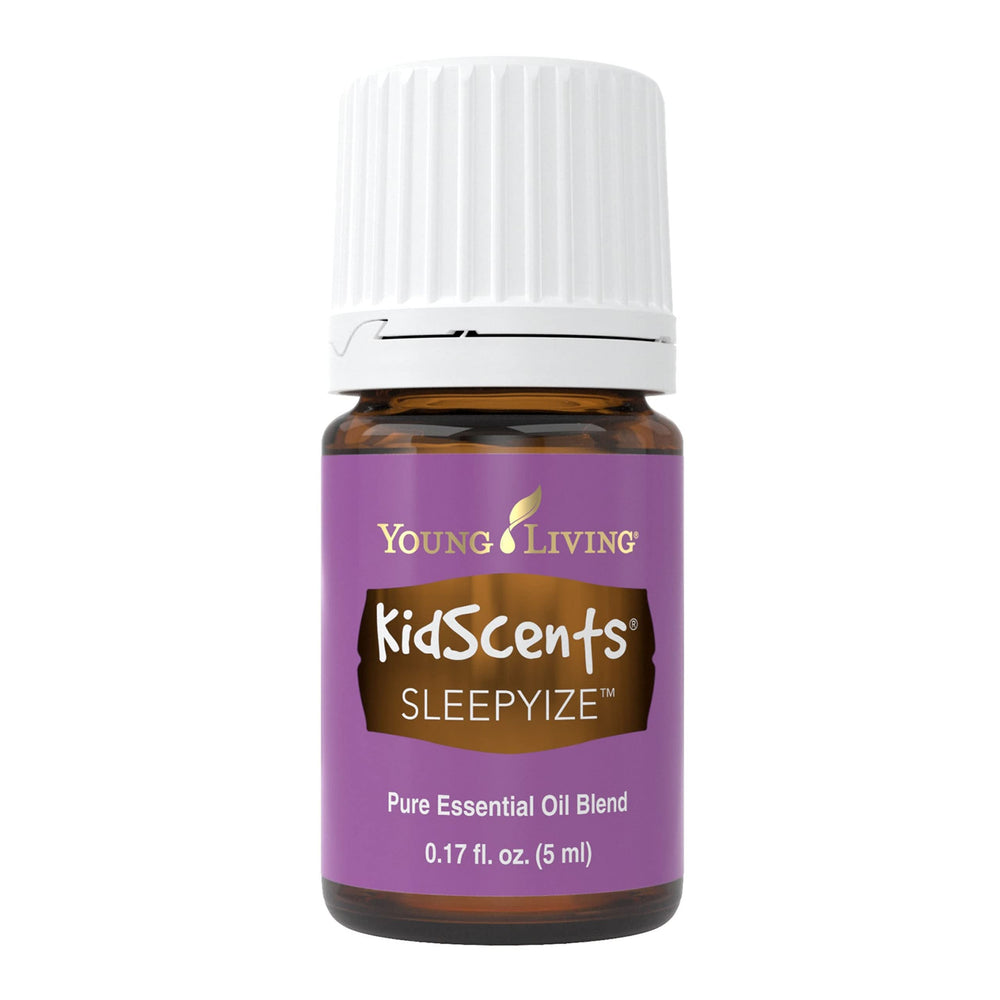 SleepyIze bottle pour, highlighting calming bedtime ritual with Young Living