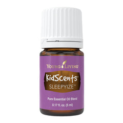 SleepyIze bottle pour, highlighting calming bedtime ritual with Young Living
