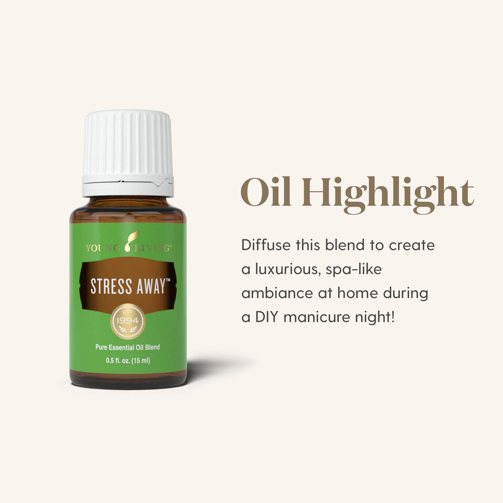 Aroma swirls from Young Living Stress Away Roll-On for calming scent release.