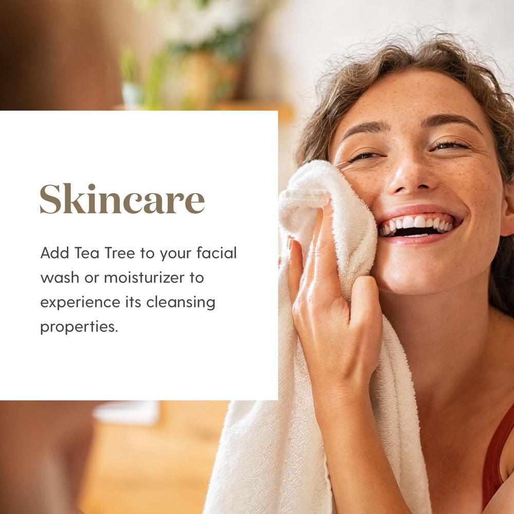 Young Living Tea Tree Oil air diffuser scene conveys a fresh, inviting atmosphere.