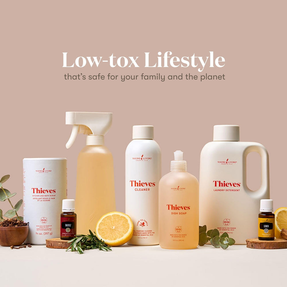 YOUNG LIVING Thieves Cleaner packaging on display in retail setting