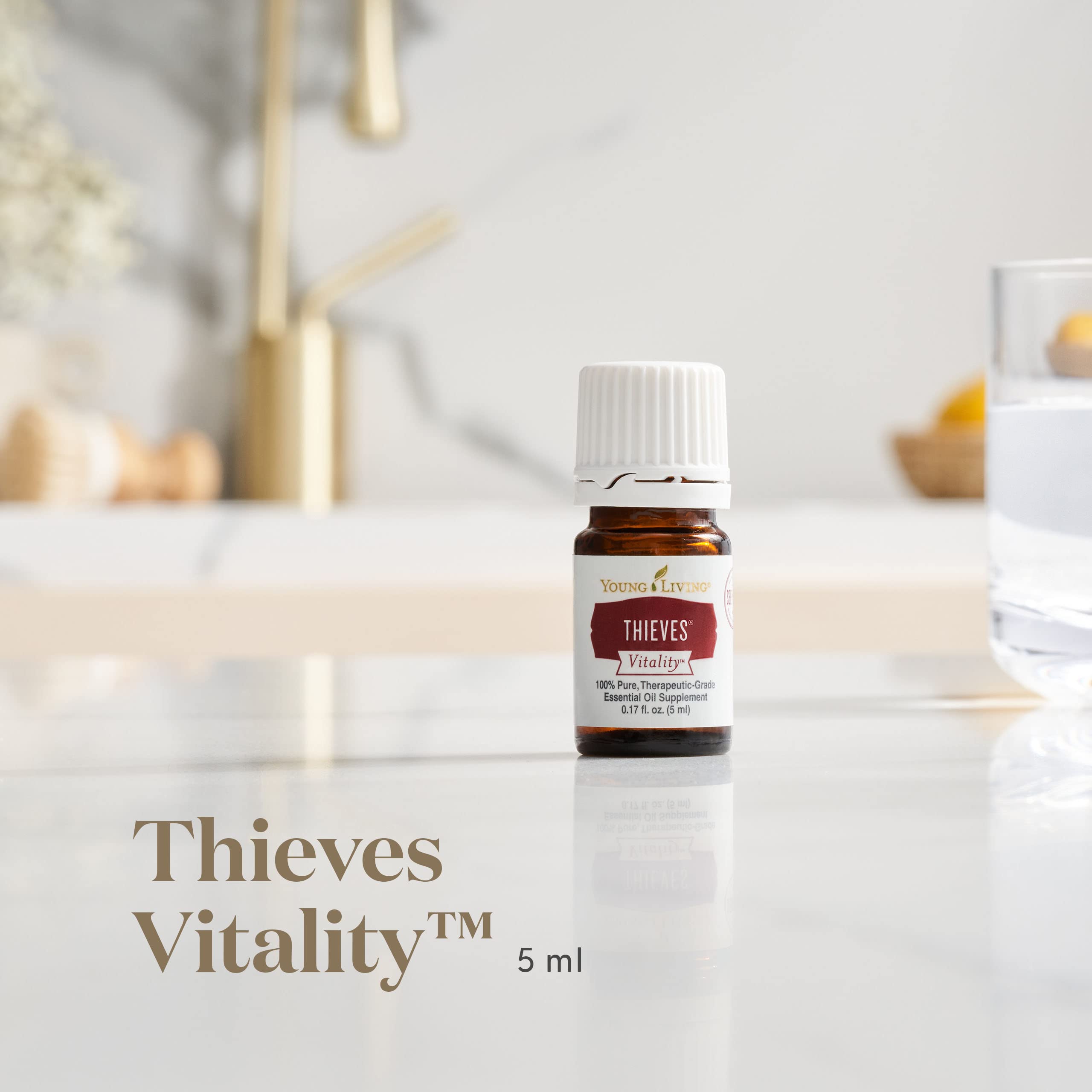 Young Living Thieves Vitality diffuser-ready blend delivers a calming, uplifting ambiance