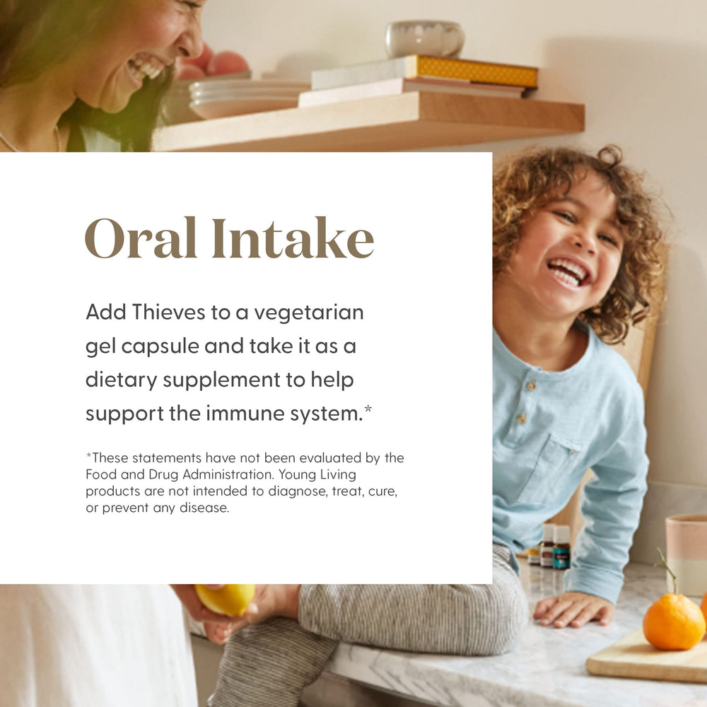 Young Living Thieves Vitality enhances home ambiance with warm spice notes